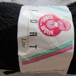 10 Skeins Stahl Wolle - Sport, Black, 50 Gm ea, Wool Blend